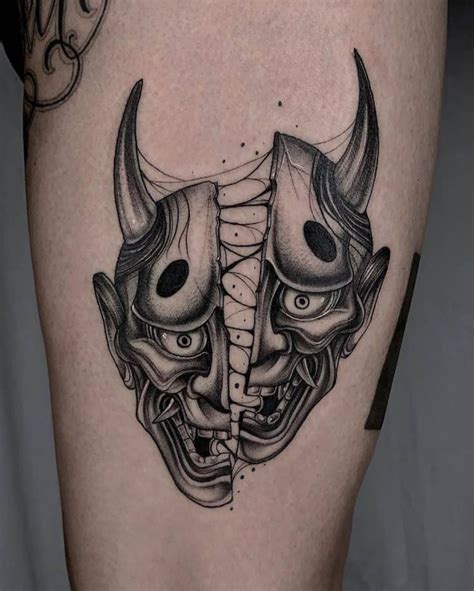 50 oni mask tattoos origins meanings and tattoo artists oni mask tattoo oni tattoo mask tattoo