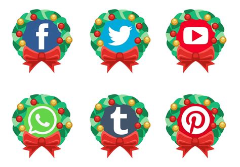 Vector Christmas Social Media Icons Free Vector Art At Vecteezy