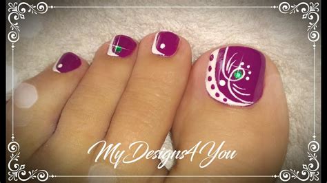 Beautiful Purple Toenail Art Design ♥ Дизайн Ногтей Педикюр Youtube