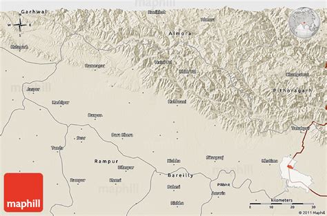 Shaded Relief 3d Map Of Nainital