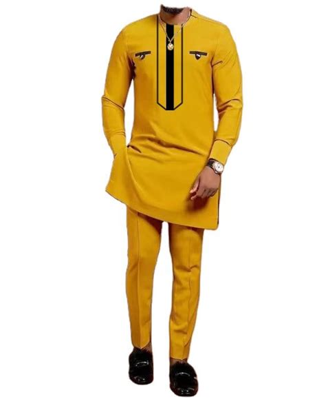 High Quality African Clothing Patterns Pant Shirt Design African Mens