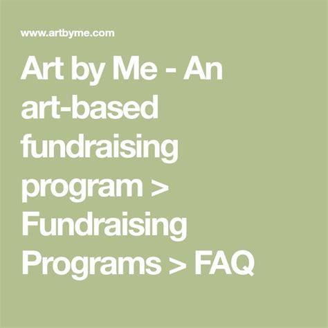 Art By Me An Art Based Fundraising Program Fundraising Programs