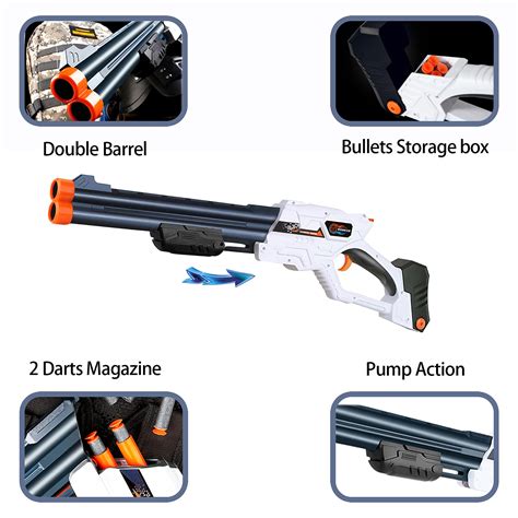 Buy Romker Blaster Toy Gun With Gun Bullets Double Barrel Toy Shotgun With Pcs Refill Foam