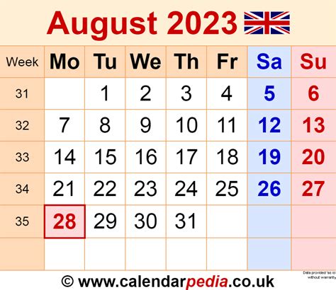 August 2023 Calendar Uk Get Calendar 2023 Update