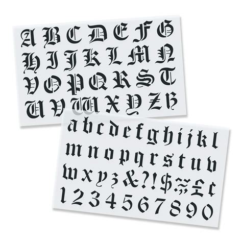 Buy Stencil Stop Gothic Font Lettering Stencil Reusable Old English