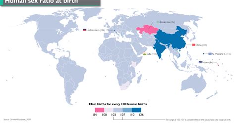 Human Sex Ratios At Birth Globally 2020 Mapporn