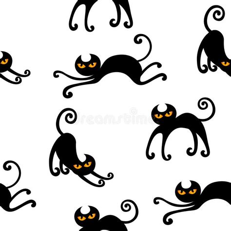 Black Cats Seamless Pattern Stock Vector Illustration Of Kitten Head 77433108