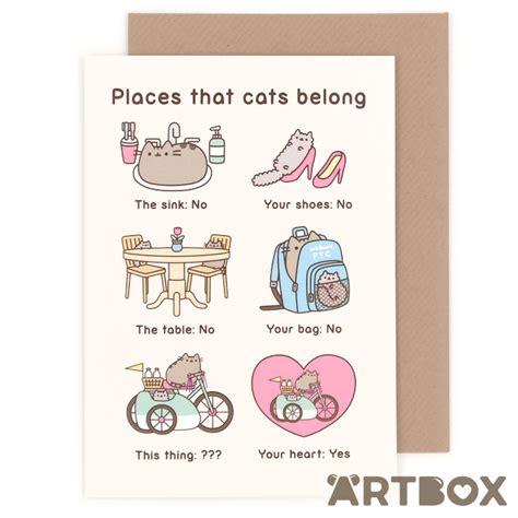 Buy Pusheen The Cat Places Cats Belong Greeting Card At Artbox