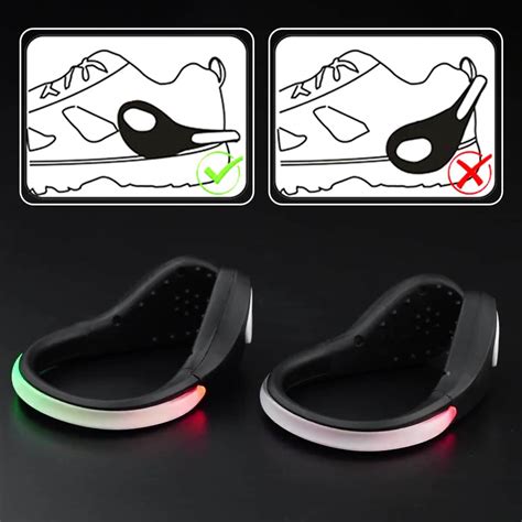 Buy Set Of 2 Black Led Shoe Clip Light Multi Color Light Reflective