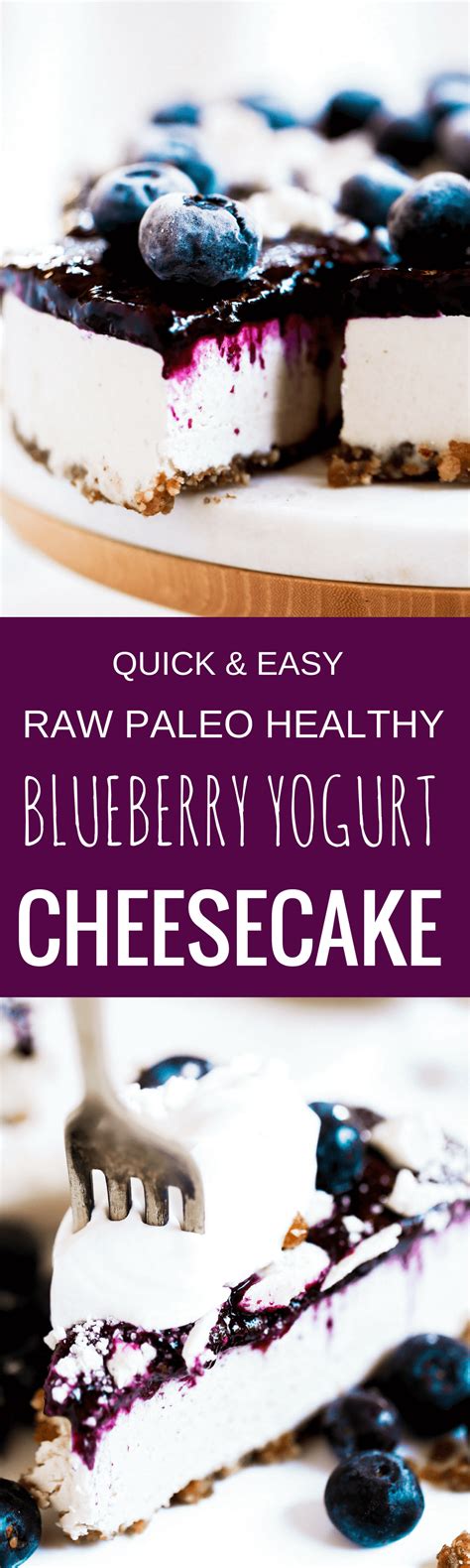 This creamy homemade greek yogurt cheesecake is so good for you that you can eat it for breakfast or a healthy dessert! Vegan Blueberry Yogurt Cheesecake | Recipe (With images ...