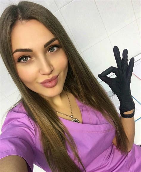 Tatiana Female Dentist Plastic Aprons Surgical Gloves Nurse