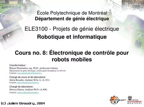 PPT École Polytechnique de Montréal Département de génie électrique