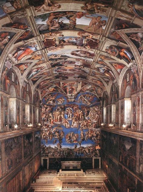 It was so physically taxing that it permanently damaged his eyesight. Sistine Chapel ceiling and altar wall frescoes. Vatican ...
