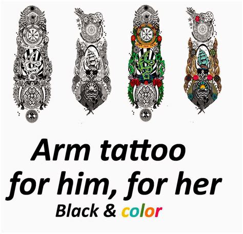 My Sims 4 Blog Arm Tattoo For Him And For Her Black And Color By Argos93