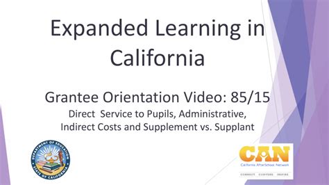 Cde And Can Create New Grantee Orientation Videos For Expanded Learning
