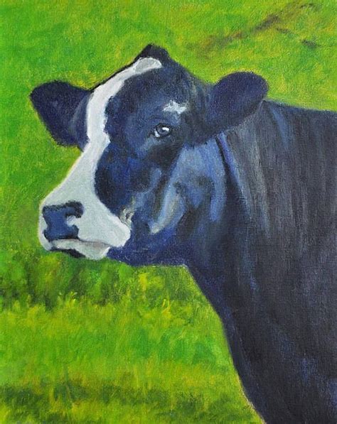 Cow Art Holstein Cow Portrait Art Print Holstein Cow Etsy Cow Art