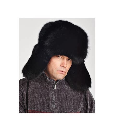Black Fox Full Fur Russian Hat For Men