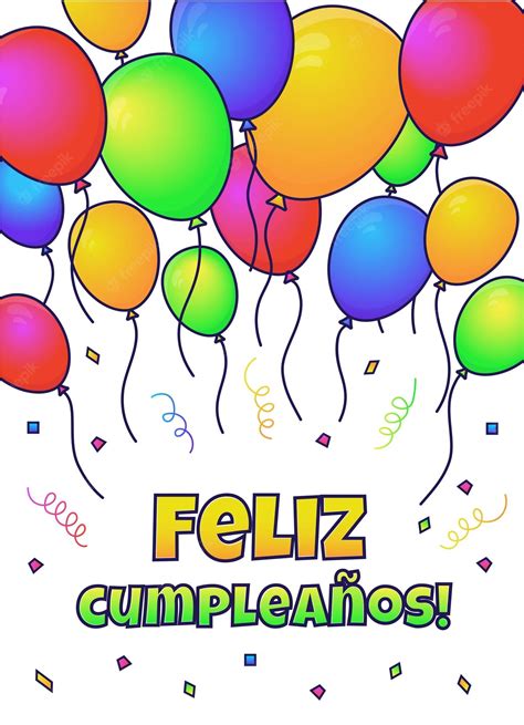 Premium Vector Feliz Cumpleanos Happy Birthday In Spanish Greeting
