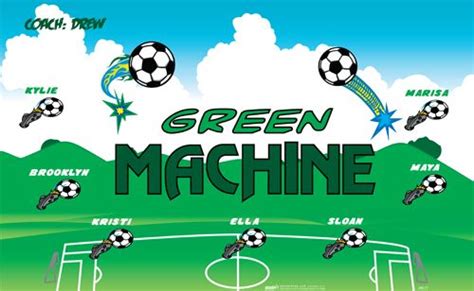 Green Machine Digitally Printed Vinyl Soccer Sports Team Banner Made