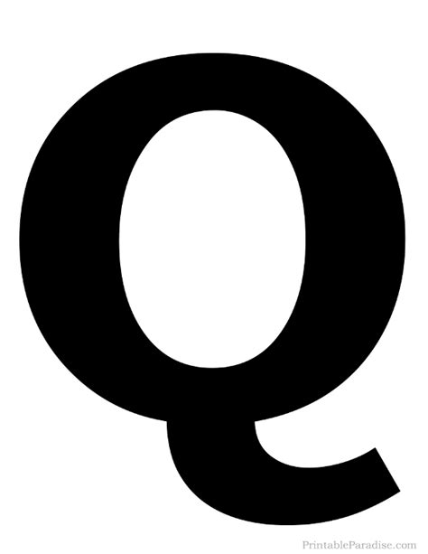 Printable Solid Black Letter Q Silhouette Alphabets And Numbers