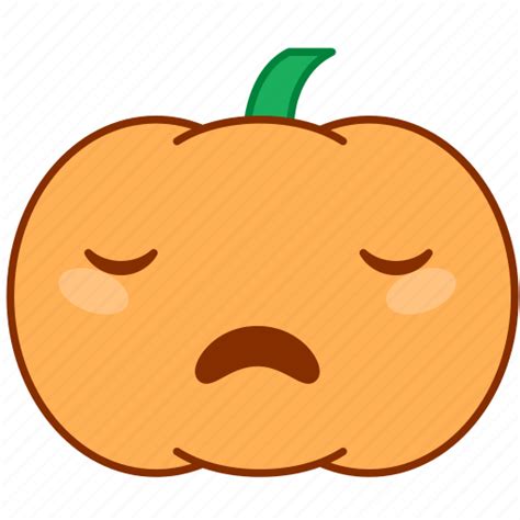 Bored Emoticon Emotion Pumpkin Sigh Sticker Tired Icon Download