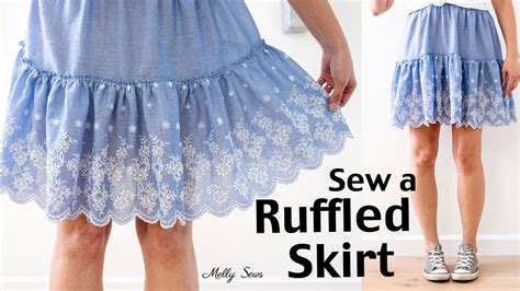 Learn To Sew A Ruffled Skirt Youtube