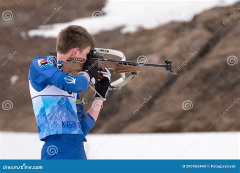 Kamchatka Sportsman Biathlete Smolyakov Danila Rifle Shooting In