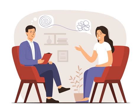 Psychologist And Female Patient In Psychotherapy Session 5661870 Vector Art At Vecteezy