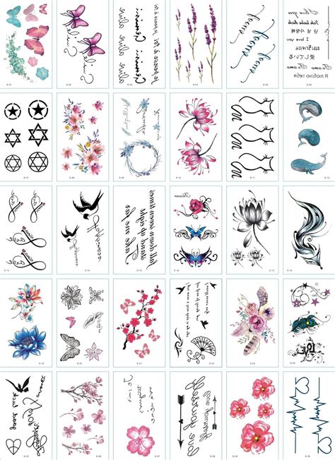 30 Sheets Cute Temporary Tattoos By Yesallwasfake Tattoos Stickers For
