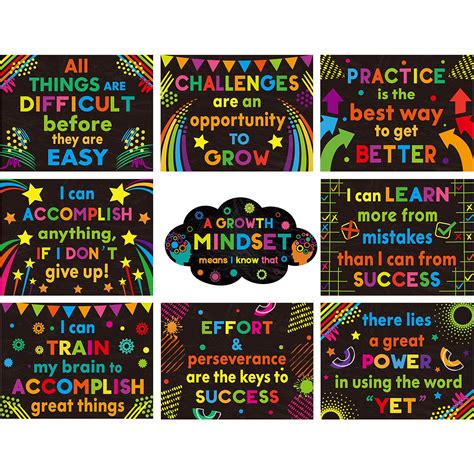 Buy Pieces Growth Mindset S Inspirational Quote Classroom Bulletin Board Set Motivational Wall