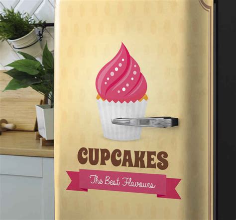 The Best Flavours Of Cupcakes Fridge Decals TenStickers