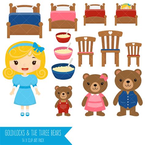 Now goldilocks had not put the hard cushion straight when she rose from the chair of the great, huge bear. Goldilocks and the Three Bears Clipart