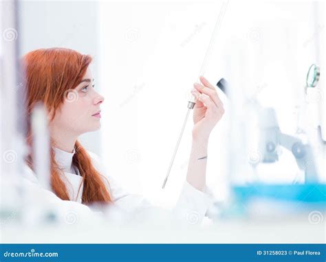Woman In Chemistry Lab Stock Image Image Of Concentration 31258023