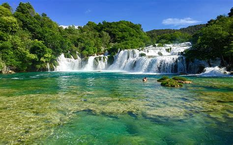 Hd Wallpaper Plitvice Lakes Stepped Waterfalls On The River Krka
