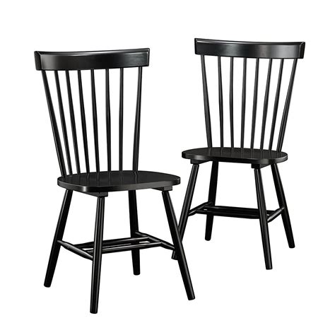 Sauder 418892 Spindle Back Chairs, Black | Dining chairs, Windsor dining chairs, Metal dining chairs