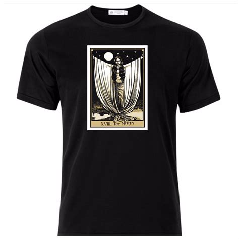 Available in a range of colours and styles for men, women, and everyone. Male Cotton Casual Solid Color T Shirt The Moon Tarot Card ...