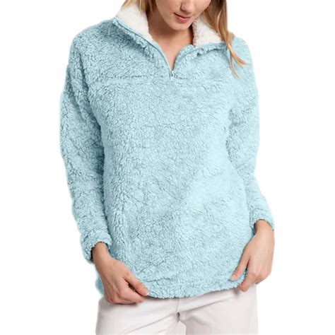 2019 Sherpa Winter Sweater Teddy Fleece Fluffy Pullover 14 Zipper