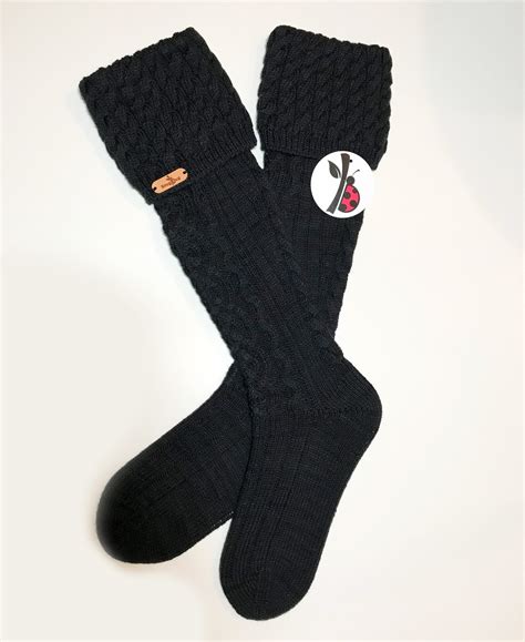 Cable Knit KNEE HIGH SOCKS White Long Stockings Boot Socks Etsy