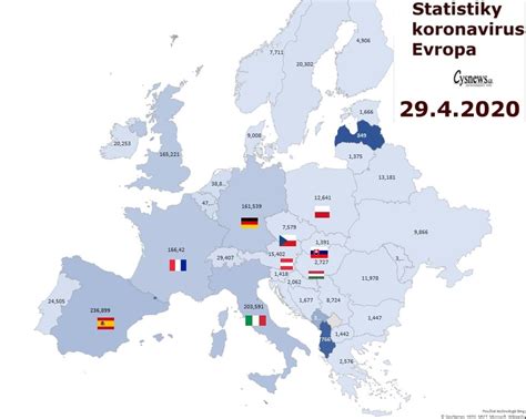 Evropa - koronavirus statistika 2020 - Cysnews