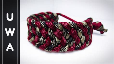 A flat paracord braid is used to make belts, purse handles and lanyards. How to make The Seamless Flat Braid Paracord Bracelet NO BUCKLE NEEDED UWA ORIGINAL - YouTube