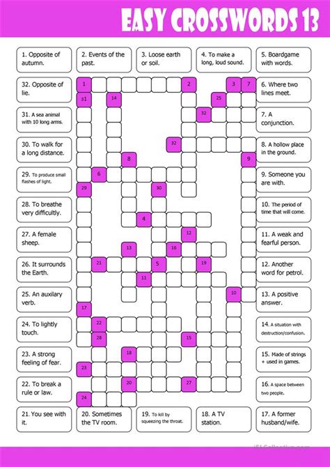 Easy Printable Crossword Puzzles For Adults Easy