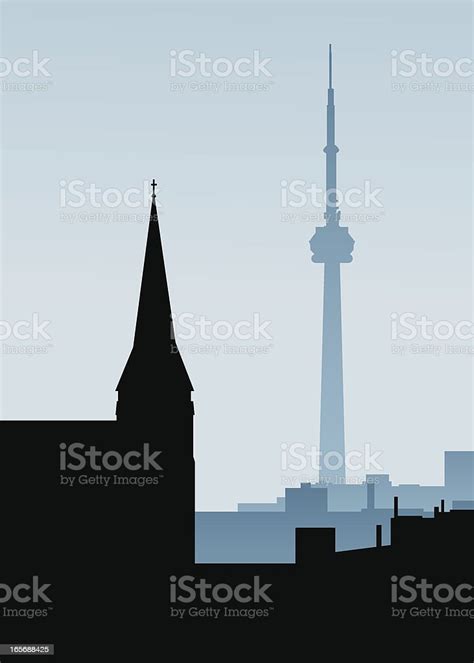Two Toronto Towers Stock Illustration Download Image Now Cn Tower