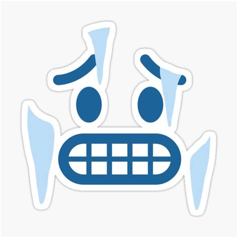 Cold Freezing Emoji Face Costume T Sticker By Mkmemo1111 Redbubble