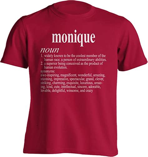 Funny First Name T For Monique Definition Adult T Shirt 3x Red