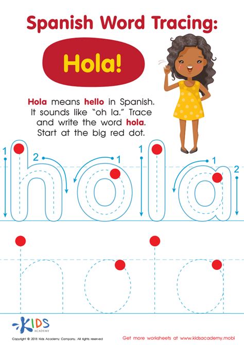Hola Spanish Numbers Worksheet