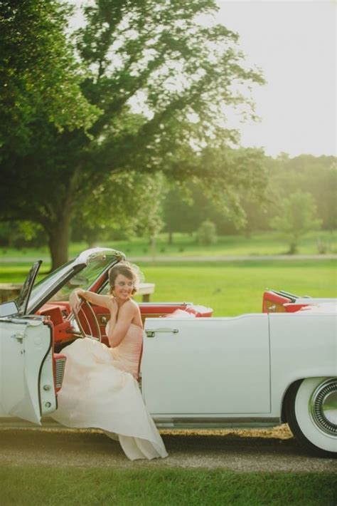 brides cars bride in a vintage car wedding lande llections for you