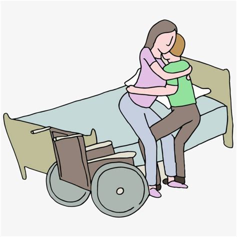 A Person Who Prepares To Transfer Paralysis Person Clipart Cartoon