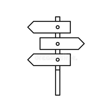 Direction Signs Icon Outline Style Stock Illustration Illustration