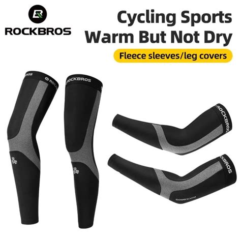 Rockbros Warm Fleece Bicycle Arm Sleeves Legwarmers Men Women Sports