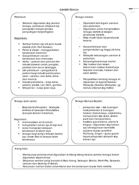 Use the download button below or simple online reader. Nota Geografi Tingkatan 3 - Sumber Tenaga